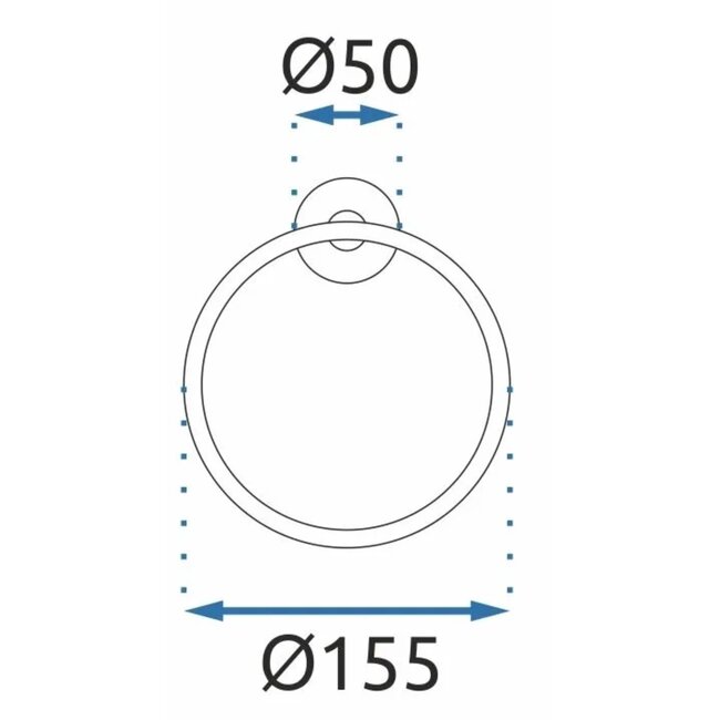 REA Handdoekring - Geborsteld goud - Luxe wandmontage - 155 x 170 mm