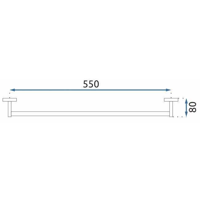 REA Handdoekstang - Wandmontage - Mat Zwart - 550 mm - Modern Design