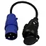 Benson Camping Adapter CEE 16A Mannetje naar Schuko Contrastekker – Spatwaterdicht IP44