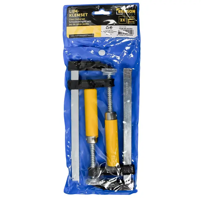 Benson Lijmklemset - 15 cm klembereik - 2 stuks - smeedbaar gietijzer - beschermkapjes