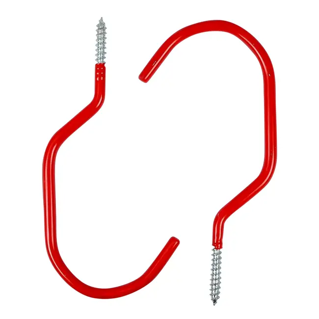 Benson Stalen ophanghaken - 15 cm - rood - set van 2