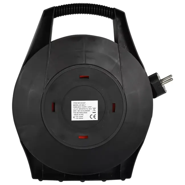 Benson Kabelbox - 10 meter - 4 geaarde aansluitpunten - Kinderbeveiliging - Rood/Zwart