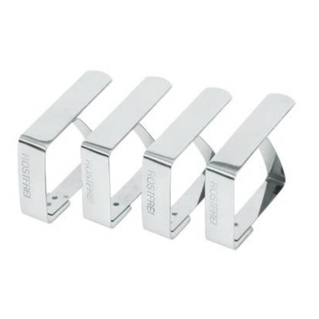 Benson Roestvrijstalen tafelkleedklemmen - verend - set van 4 - geschikt voor tafels tot 3,5 cm