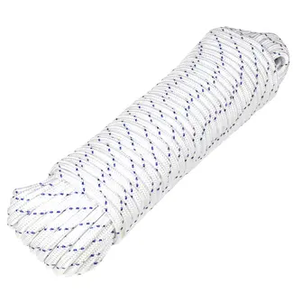 Benson Veelzijdig polypropyleen touw - 8 mm - 30 meter - wit met blauwe lijn