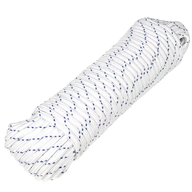 Benson Veelzijdig polypropyleen touw - 8 mm - 30 meter - wit met blauwe lijn