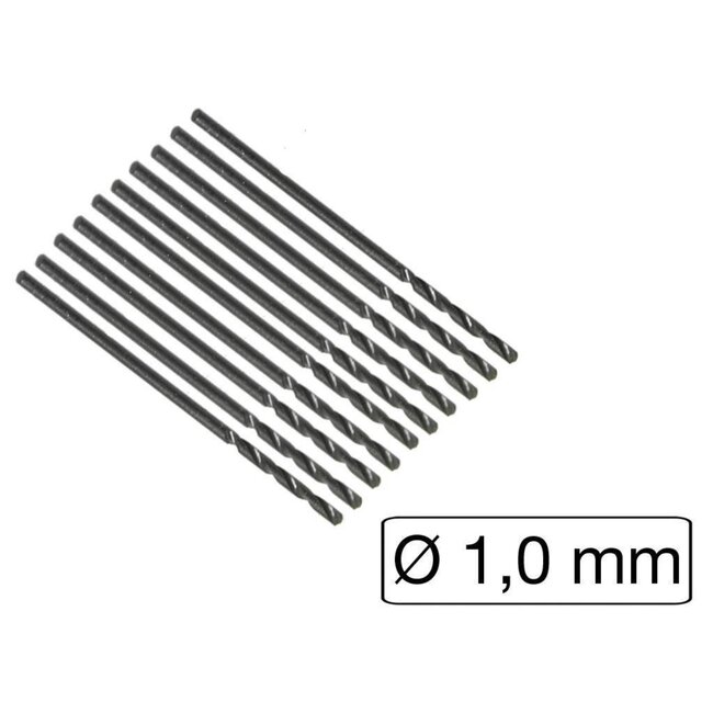 Benson Metaalboren set - HSS - 1.0 mm - 10 stuks - Inclusief opbergbox