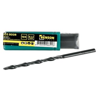 Benson Set van 10 HSS metaalboren - 3.5 mm - rechts snijdend - cilindrisch - met opbergbox