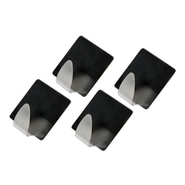 Benson Set van 40 zelfklevende vierkante RVS handdoekhaken - modern en duurzaam