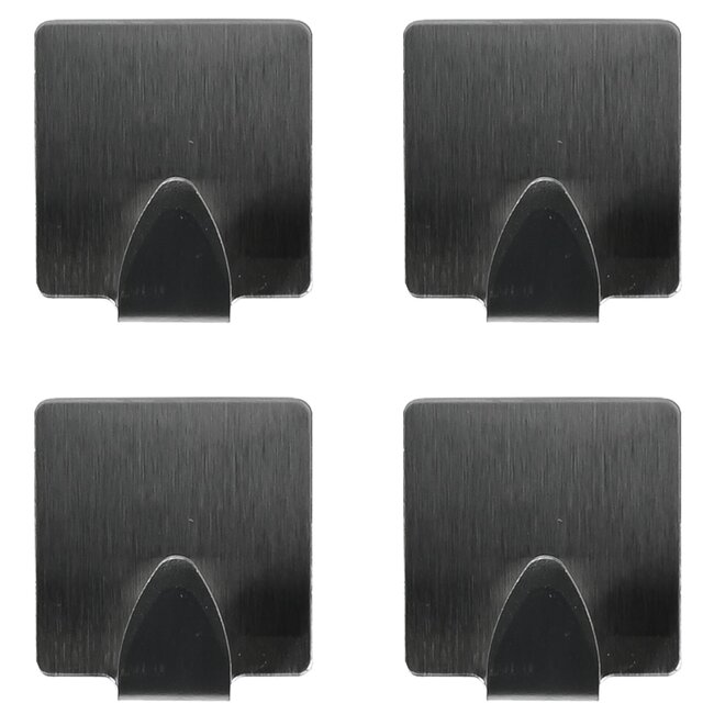 Benson Set van 40 zelfklevende vierkante RVS handdoekhaken - modern en duurzaam