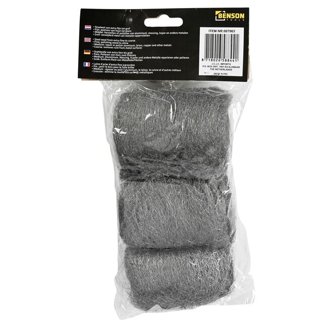 Benson Staalwolset - grof, middel en fijn - veelzijdig - 3-delig