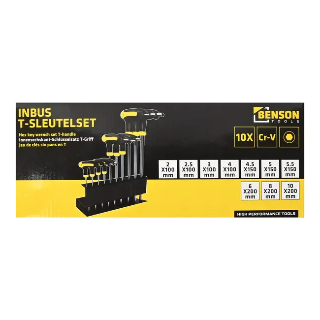 Benson Complete inbusset - ergonomisch - antislip - 10-delig - met houder