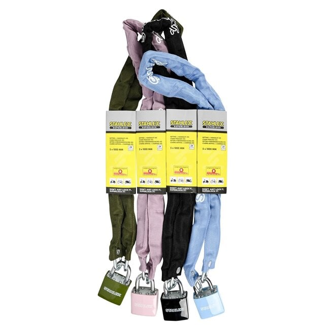 Stahlex Kettingslot - Gehard Staal - 100 cm - Inclusief 2 Sleutels - Mix