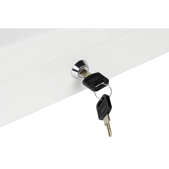 Benson Compact metalen geldkistje - cilinderslot - wit - 300 x 240 x 90 mm