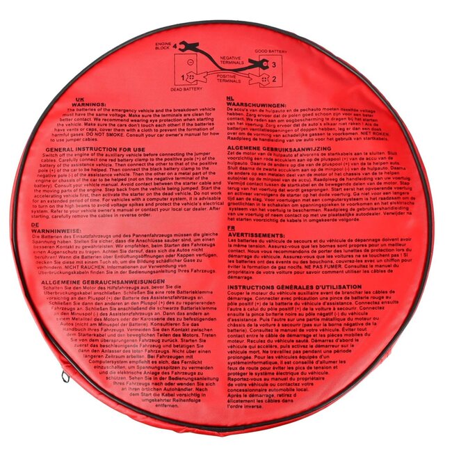 Benson Krachtige startkabel - 1200 ampère - 35 mm² - 4,5 meter - inclusief bewaarhoes