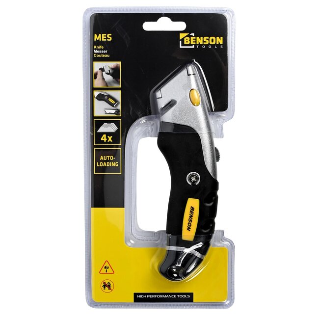 Benson Uitschuifmes - Autoloading - Inclusief 4 reserve mesjes - Comfortabele grip