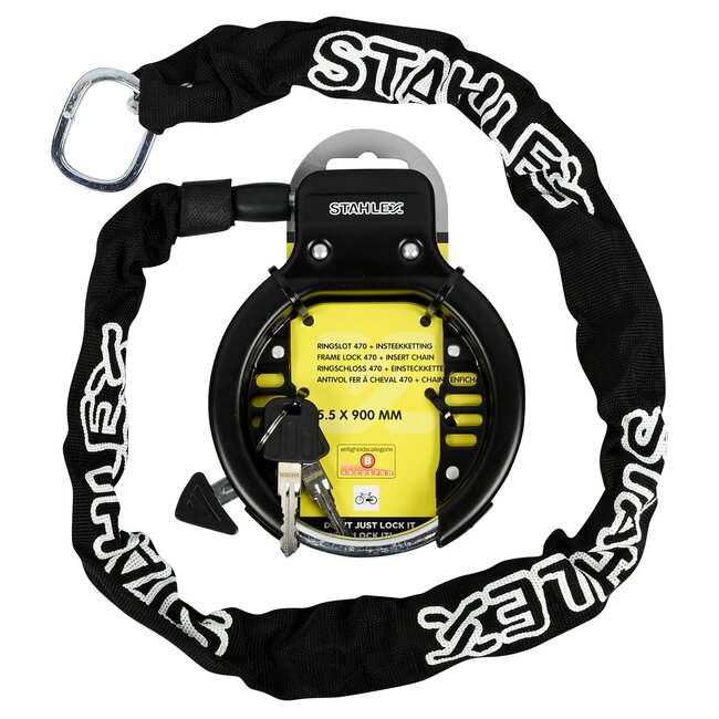 Stahlex Ringslot met insteekketting - 90 cm - Canvas beschermhoes - Beveiligingssleutel