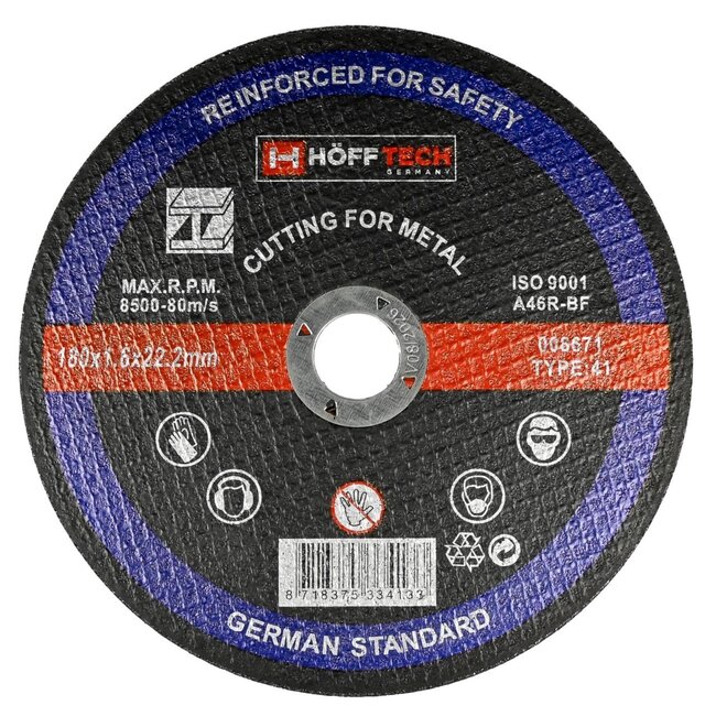 Hofftech Doorslijpschijf metaal - 180 mm - Extra dun - Hoge snijsnelheid - Lange levensduur