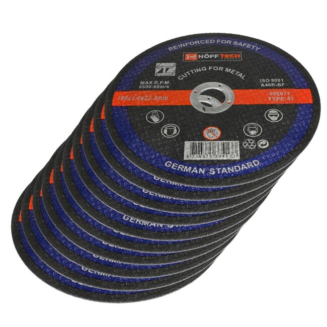 Hofftech Doorslijpschijf metaal - 180 mm - Extra dun - Hoge snijsnelheid - Lange levensduur