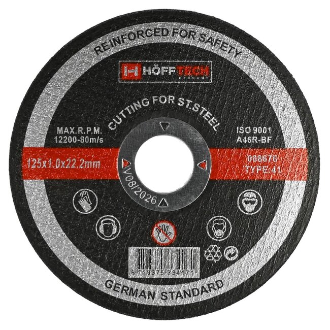 Hofftech Ultradunne doorslijpschijf - 125 mm - 1 mm dik - RVS en staal