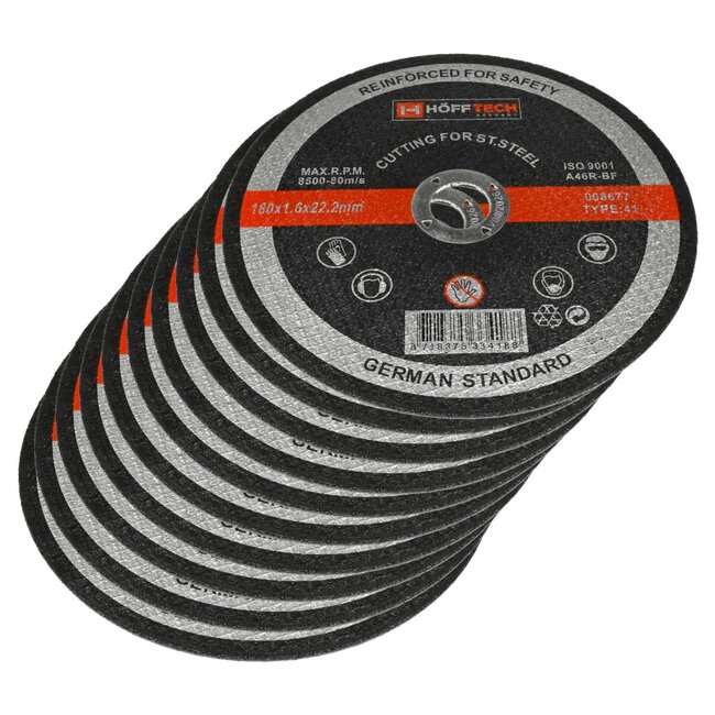 Benson Doorslijpschijf - Inox - Versterkte wapening - Ø 180 mm - 1,6 mm dik - As-gat 22,2 mm