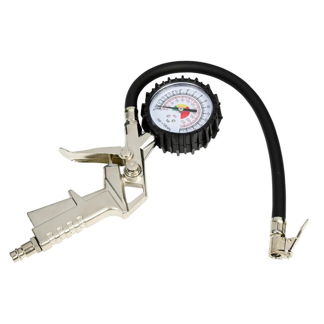 Benson Bandendrukmeter met slang - nauwkeurig - gebruiksvriendelijk - geschikt voor auto's, fietsen en scooters