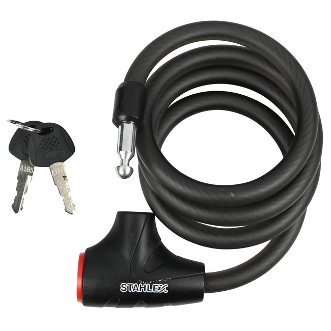 Stahlex Kabelslot - Multifunctioneel - Spatwaterdicht - Slagvast - 1,2 meter - Mat Zwart