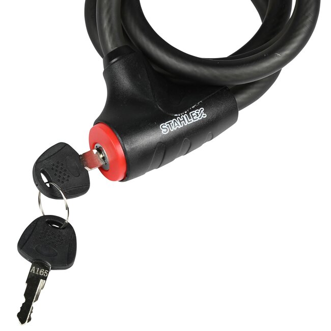 Stahlex Kabelslot - Multifunctioneel - Spatwaterdicht - Slagvast - 1,2 meter - Mat Zwart