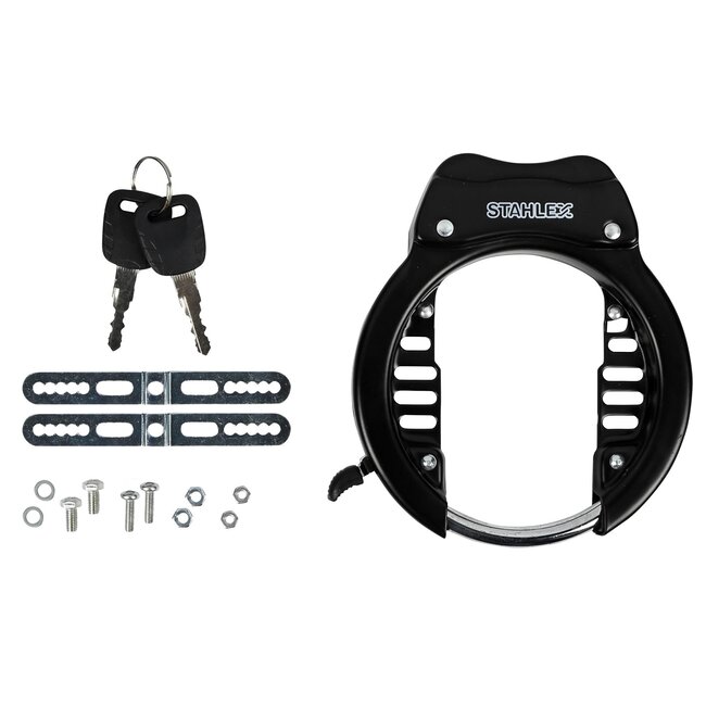 Stahlex Zwart ringslot - Weerbestendig - Inclusief montageset en 2 sleutels - Beveiliging categorie B