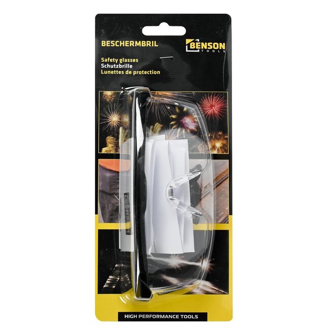 Benson Professionele veiligheidsbril - lichtgewicht - antikras - verstelbaar - zwart