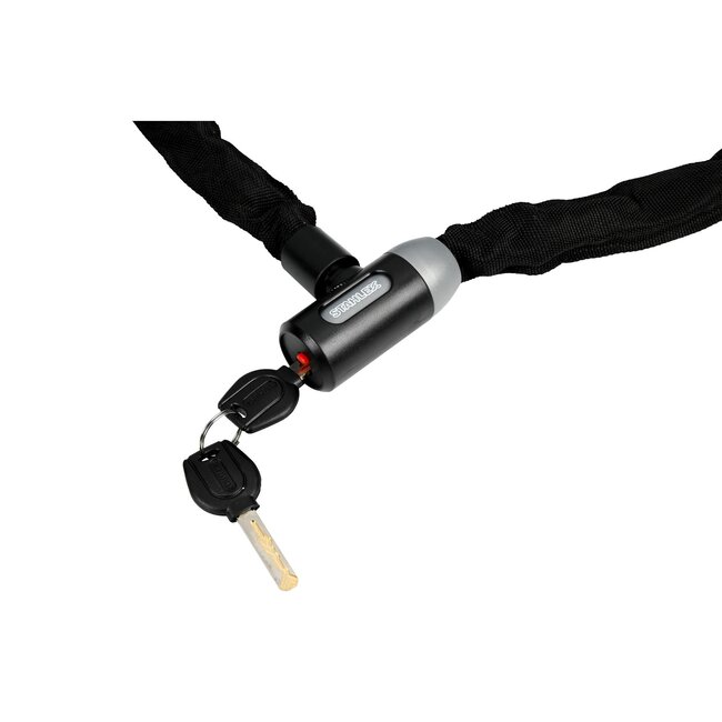 Benson Kettingslot - gehard staal - cilinderslot - beschermhoes - 120 cm - rood/zwart