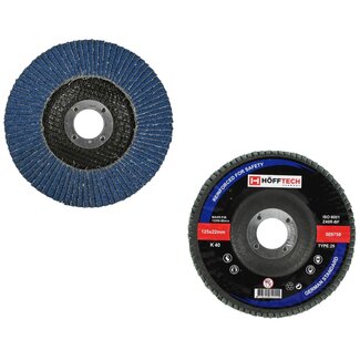Hofftech Lamellen schuurschijf - K40 - 125 mm - voor metaal - asgat 22 mm - max. 13.300 o/min