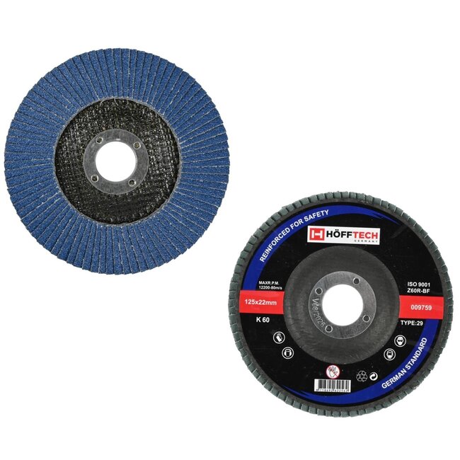 Hofftech Lamellen schuurschijf - K60 - 125 mm - Minder vibraties - Voor staal en RVS