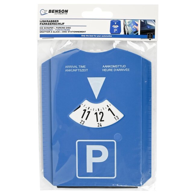 Benson Parkeerkaart en ijskrabber - alles-in-één - compact - weerbestendig - 15,5 x 12 cm