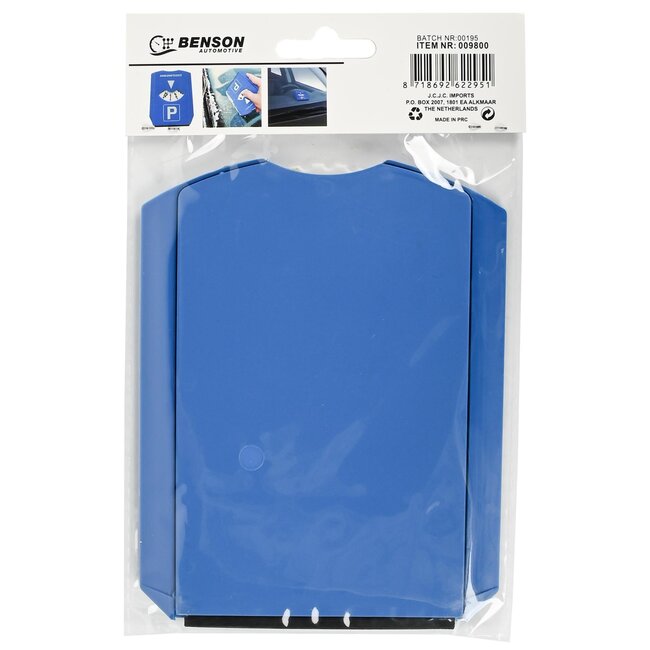 Benson Parkeerkaart en ijskrabber - alles-in-één - compact - weerbestendig - 15,5 x 12 cm