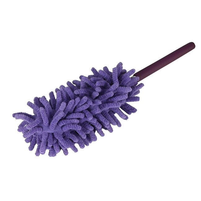 Benson Mini stoffer - microvezel plumeau - uitschuifbare telescoopsteel 80 cm - beweegbaar uiteinde