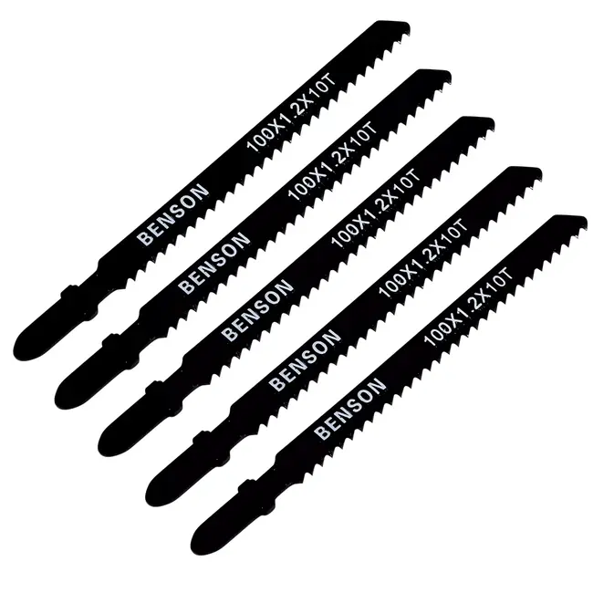 Benson Universele decoupeerzaagbladen - T-schacht - hout - 5 stuks - 100 mm - inclusief opbergbox