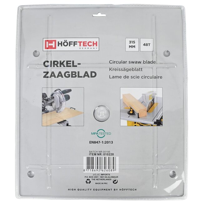 Hofftech Zaagblad cirkelzaag - 48 tanden - hard metaal - Ø 315 mm - inclusief verloopringen