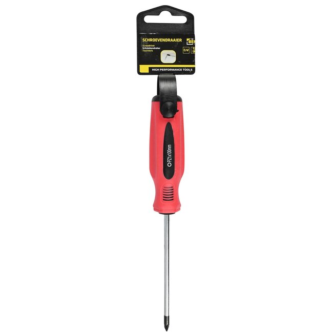 Benson Pozi schroevendraaier - PZ1 - 100 mm - ergonomisch - rood