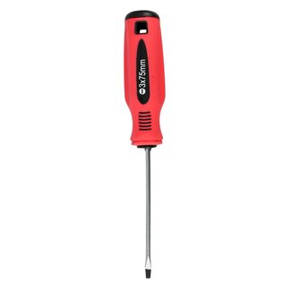 Benson Platte schroevendraaier - uitstekende grip - 3 x 75 mm - rood/zwart