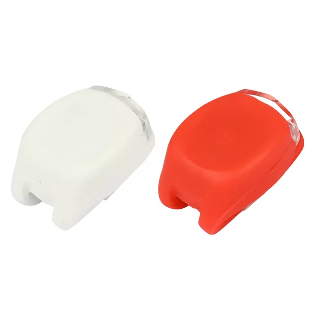Benson LED fietslamp set - silicone - waterdicht - 3 standen - 2 delig - rood/wit
