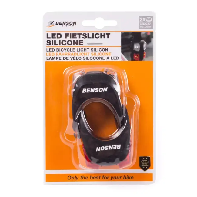 Benson Waterdichte siliconen fietslampjes - set van 2 - eenvoudig te bevestigen