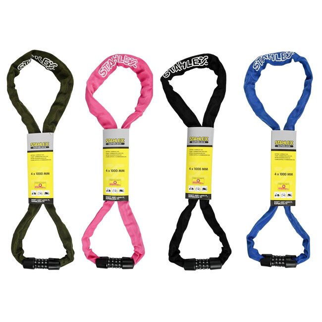 Stahlex Sterk cijferslot - canvas beschermhoes - gehard staal - 100 cm - kleurenmix