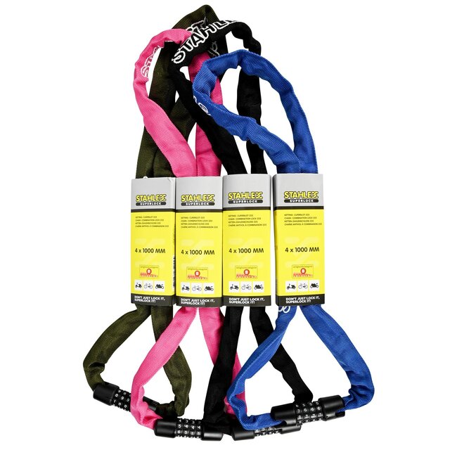 Stahlex Sterk cijferslot - canvas beschermhoes - gehard staal - 100 cm - kleurenmix