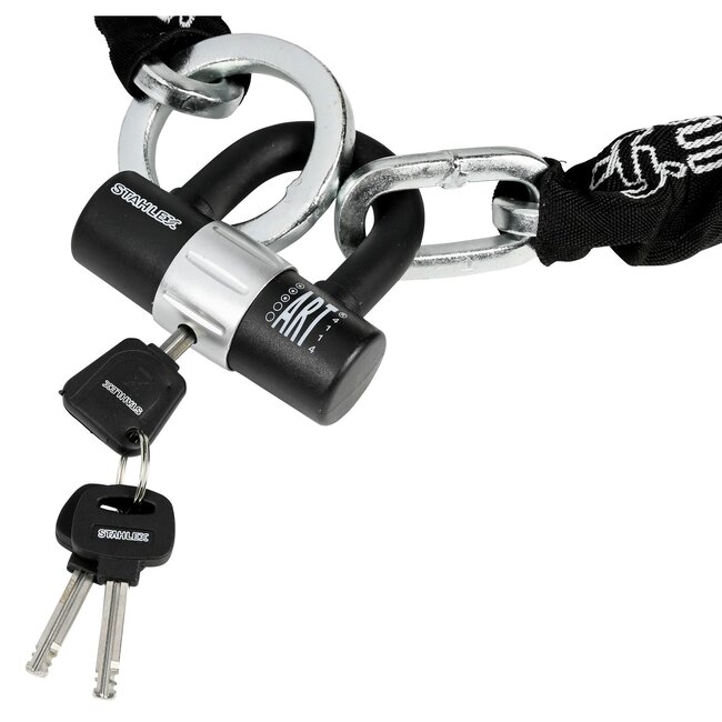 Stahlex Kettingslot - ART 3-sterren - 10 mm schakels - 140 cm - zwart