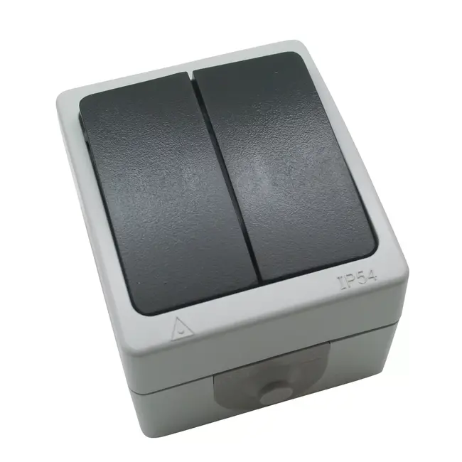 Benson Dubbele opbouwschakelaar - spatwaterdicht - geschikt voor buiten - IP54