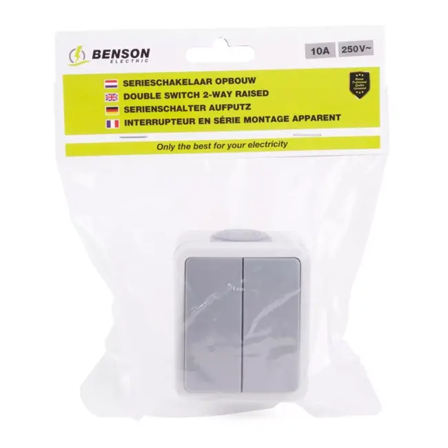 Benson Dubbele opbouwschakelaar - spatwaterdicht - geschikt voor buiten - IP54