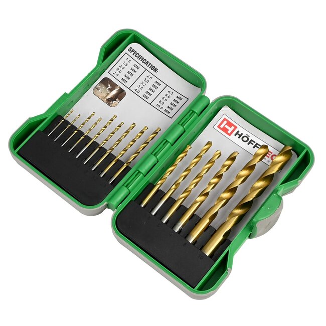 Hofftech Boorcassette HSS - 15-delig - 1,5-10 mm - Voor metaalbewerking