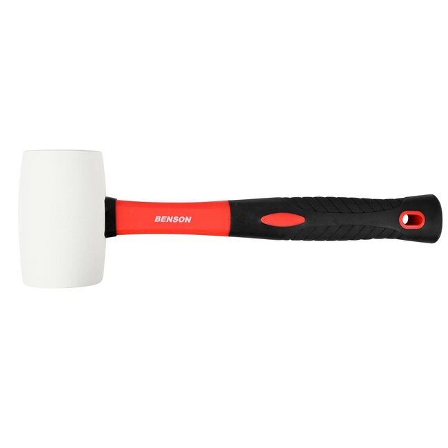 Benson Installatiehamer - Witte rubberen kop - 450 gram - 290 mm lengte