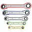 Benson Kleurrijke ring ratelsleutelset - 5-delig - 6 t/m 21 mm - Metrisch - Gebogen ontwerp