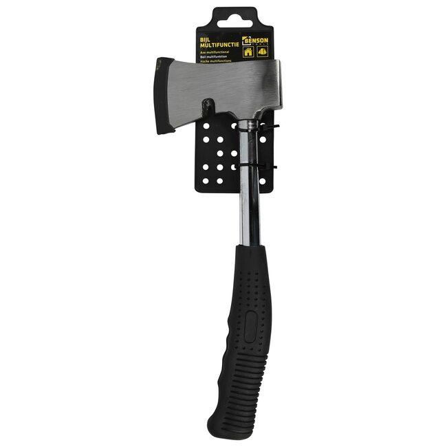 Benson Multifunctionele bijl - Gebogen steel - Anti-slip soft grip - 34 cm - 900 gram